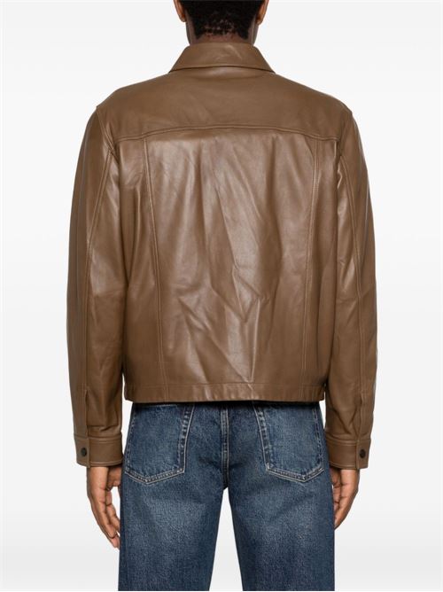 Giacca uomo Emporio Armani in pelle color caffè EMPORIO ARMANI | EM005475AF24823U6197